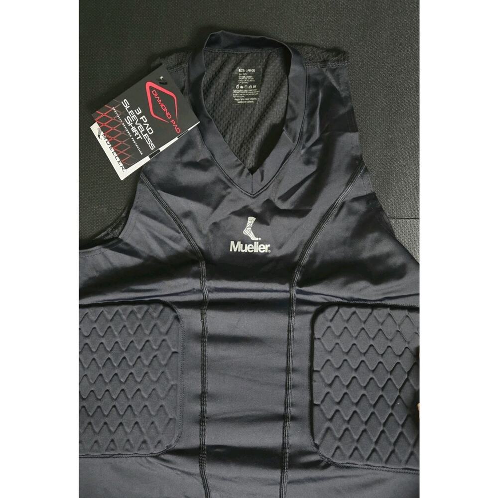 Mueller Diamond Sports 3-Pad Shirt BLACK Impact Padded‎ Adult Large